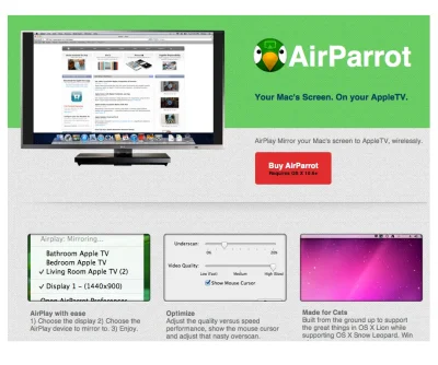 chato - #osx: AirParrot ($9.99) - klonowanie obrazu z Maca na #appletv => http://airp...