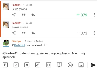 resuf - @Radek41: dałem tam gdzie jest więcej plusów. Niech się #!$%@?.