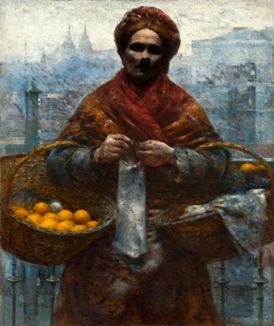 tobiasz-brinek - Żyd z pomarańczami (Klejnot Nilu, Dla Ciebie Pomarańcza) − obraz ole...