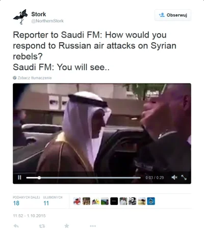 60groszyzawpis - No i Saudowie już się odgrażają Ruskim:
#syria #rosja #arabiasaudyj...