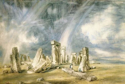 r.....0 - Stonehenge na obrazie z 1835 roku. Obecny wygląd zabytku jest wynikiem grun...