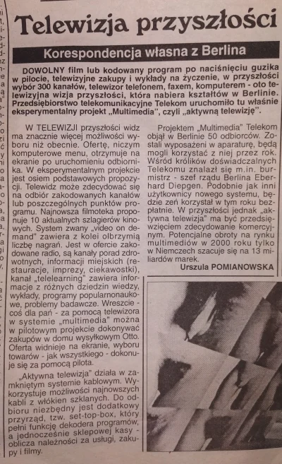 robekk1978 - Druga ciekawostka z gazety codziennej, rok 1995
#technologia #ciekawostk...