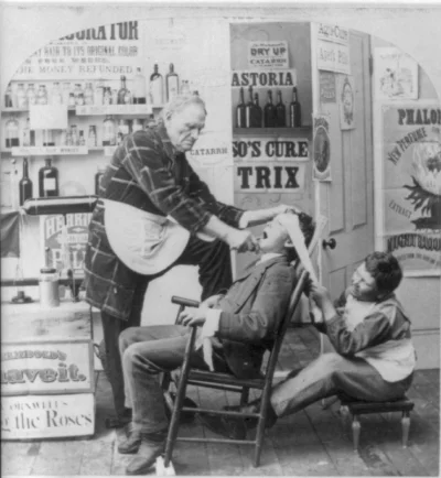 myrmekochoria - Wyrywanie zęba u dentysty, USA 1872. 

Asystent trzyma głowę pacjen...