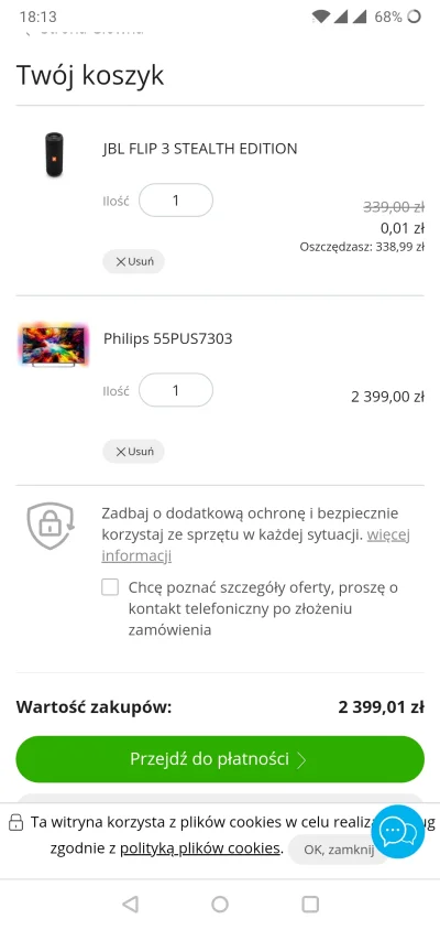 langigd - mirki, dobra promka, ja tam kupiłem ( ͡° ͜ʖ ͡°) jest też opcja z 50" 2180zł...