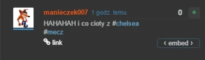 RoHunter - No co tam @manieczek007? ( ͡° ͜ʖ ͡°) Po golach dla Chelsea chyba uciekł sz...