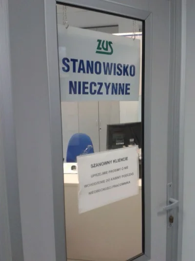 franekfm - #zus #bekazlewactwa

Nie wchodzić podczas nieobecności pracownika, żartown...