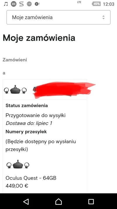 Wivo - Zamówiłem oculus quest w piątek i jak na razie taki status: