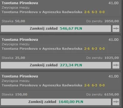 kolestyp - Szkoda że przerwali, pironkova wygrała 6 gemów z rzędu
#bukmacherka