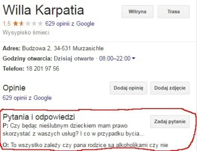 elim - @Stivo75: wpisując Villa Karpatia w google obok wyników pod ich danymi pojawił...