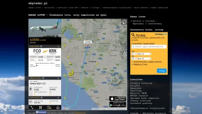 skyradar - Papież wystartował z Rzymu - śledź lot samolotu! #sdm #papiez
