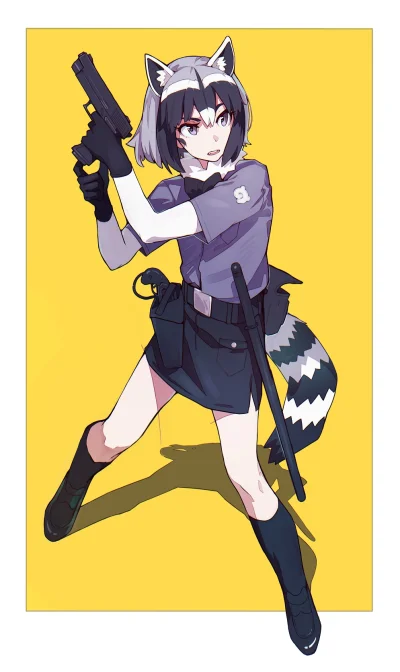 Czokolad - #randomanimeshit #kemonofriends #kemonomimi #commonraccoon #girlsandguns