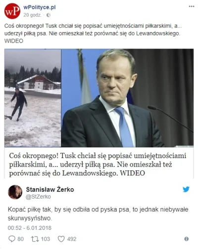 saakaszi - Wpolityce.pl:
 Coś okropnego! Tusk chciał się popisać umiejętnościami piłk...