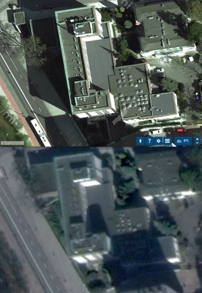 wigr - Porównanie jakości zdjęć satelitarnych tego samego miejsca w #warszawa w Zumi....