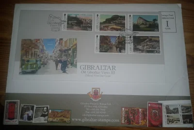 S.....r - A tu jeszcze taka koperta ze znaczkami z Gibraltaru. 
Na pięciu znaczkach ...