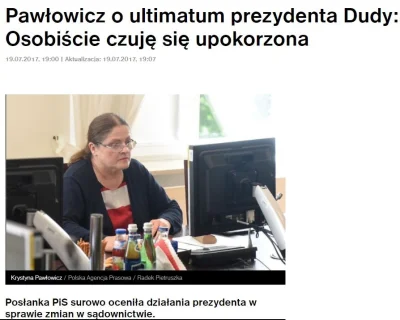 pierdze - Krysia Pawłowicz: 
 Przy cały szacunku dla pana prezydenta, bo bardzo go sz...