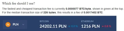 megaloxantha - Zalecana cena za zwykłą transakcję: 
Bitcoin 0.0017402BTC = 42 zł, Et...