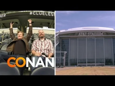 v00 - @plusbear: Conan O'Brien gral na ps4 na AT&T stadium, mozemy chyba nazwac go pi...