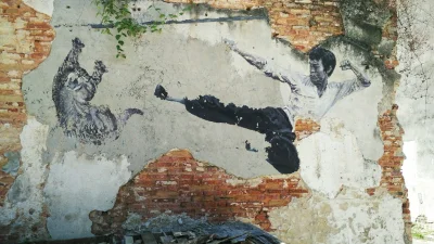 kotbehemoth - "Prawdziwy Bruce Lee nigdy by tego nie zrobił", mój ulubiony mural w Ge...
