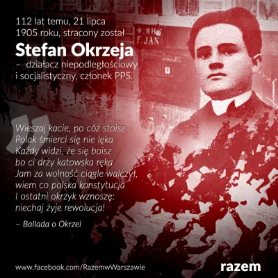 BongoBong - > 112 lat temu na stokach warszawskiej cytadeli stracony został Stefan Ok...