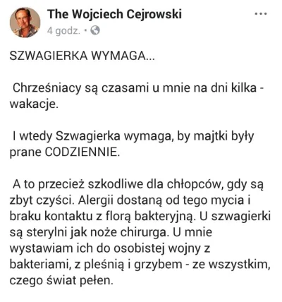 r.....y - Wojciech Cejrowski, jak na prawdziwego Polaka patriotę przystało, myje sius...