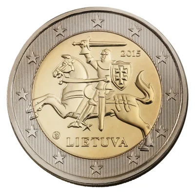 johanlaidoner - Litewska moneta euro. Godło kraju i napis LIETUVA czyli LITWA po lite...