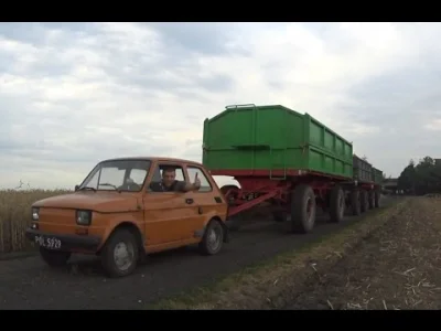 K.....y - Maluch (Fiat 126p) ciągnie trzy duże przyczepy
#agronomia #rolnictwo #masz...