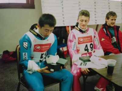 myszczur - #skoki Adam Małysz, Masahiko Harada i Jens Weissflog - na oko 1996 rok #sk...