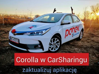 duprees - W ofercie "Panek carsharing" od dziś jest dostępna najnowsza Corolla Sedan ...
