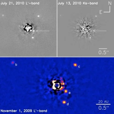 Al_Ganonim - A tutaj obraz dla gwiazdy HR 8799 i jej układu czterech planet: