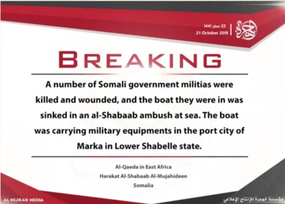 K.....e - Harakat Al Shabab trafilo "desant" (?) Sil Somalijskich w miasteczku portow...