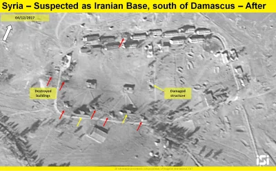 60groszyzawpis - Zdjęcie pokazujące zniszczenia w "irańskiej" bazie pod Damaszkiem po...