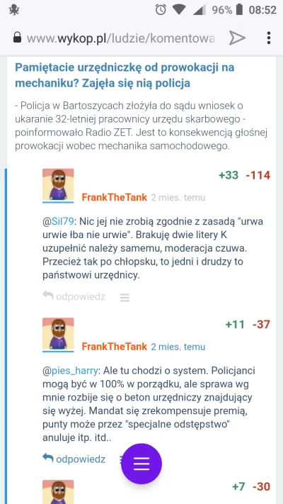 FrankTheTank - Co tam minusujący?