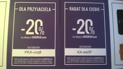 zimnyprysznicpl - elo, dwa kody -20% do wzięcia na answear.com do 31 stycznia



...