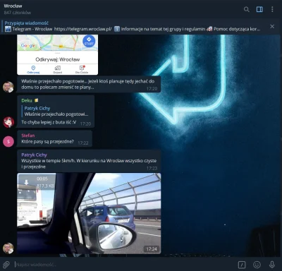 k.....r - Szpiedzy z Telegram - Wrocław donoszą, że na #AOW w kierunku Warszawy ładna...