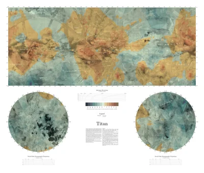 Rancor - Mapa Tytana, na podstawie radarowych danych z sondy Cassini. Widać wyraźnie ...