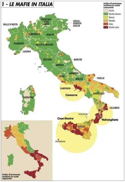 Maniek145 - Wpływy mafii we Włoszech w skali dużo mało 
#włochy #mafia #camorra #mapy...