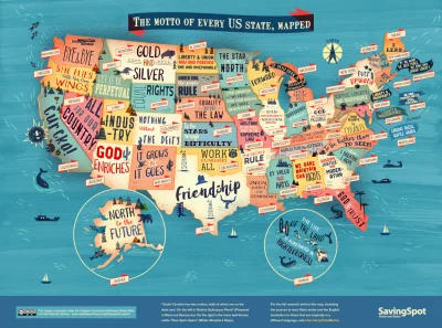 Fusofuso - Wszystkie stany USA i ich motta.
Wyobrażacie sobie, jakby u nas jakieś wo...