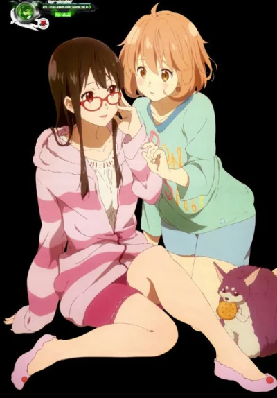 w.....3 - #randomanimeshit #kyoukainokanata #mitsukinase #miraikuriyama #meganekko