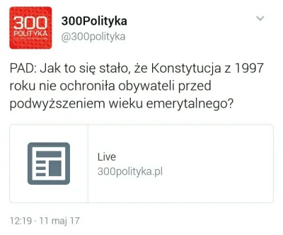 falszywyprostypasek - Konstytucja zła, bo nie broni Polaków przed dłuższym życiem... ...