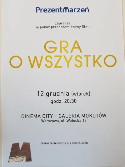 PrezentMarzen - Zostało nam jeszcze 17 podwójnych biletów na dzisiejszy przedpremiero...