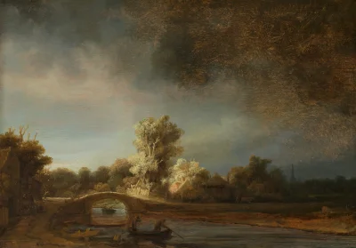 Agaress - Rembrandt - Pejzaż z kamiennym mostem

#malarstwo #sztuka #art