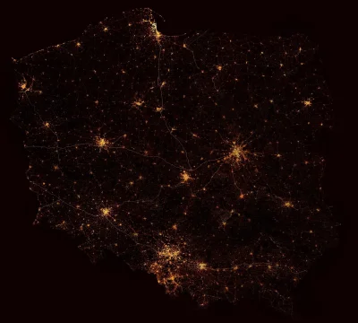 m.....o - Oświetlenie Polski 
#mapy #mapporn #kartografiaekstremalna #ciekawostki