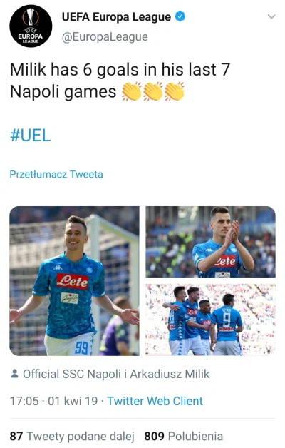 NiMomHektara - #uefa #mecz #milik #napoli #seriea #pilkanozna #reprezentacja