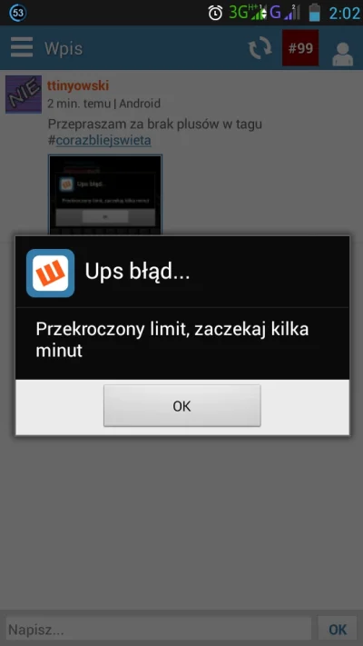 A.....n - @ttinyowski: Ja też przepraszam ;( #tylkodzienny