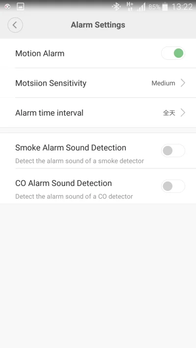 hrumque - ustawienia Alarm Settings:
(Smoke alarm i CO alarm wykrywa po głosie! w se...