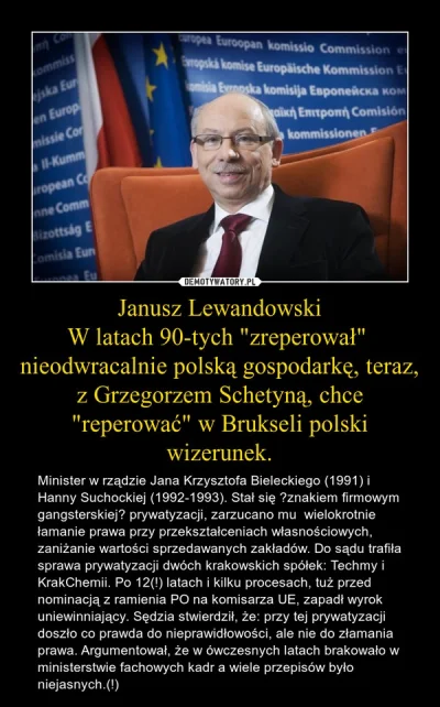 PozytywistycznaMetamorfoza - @Lecherus: Mentor przemian prywatyzacyjnych: