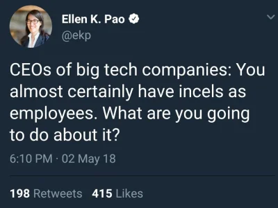 M.....y - Ellen Pao, była CEO Reddita napisała na twitterze 
 Szefowie wielkich firm ...