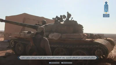 60groszyzawpis - HTS zdobyło czołg T-62 i technicala w odbitej wiosce Abisain w połud...