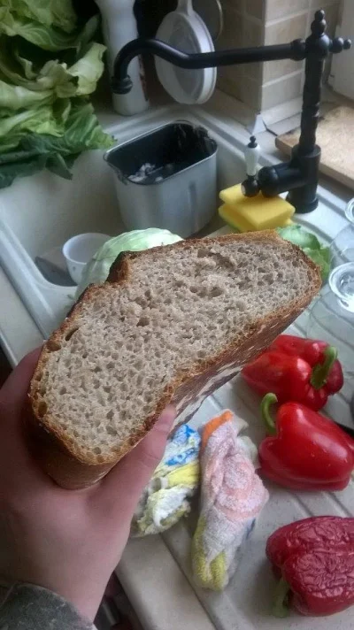 g.....0 - Pierwszy w życiu własnoręcznie upieczony chleb na domowym zakwasie. 
Niesk...