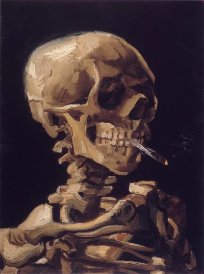 e.....o - Pierwszy obraz krytykujący palenie papierosów:

Vincent Van Gogh - Czaszka ...